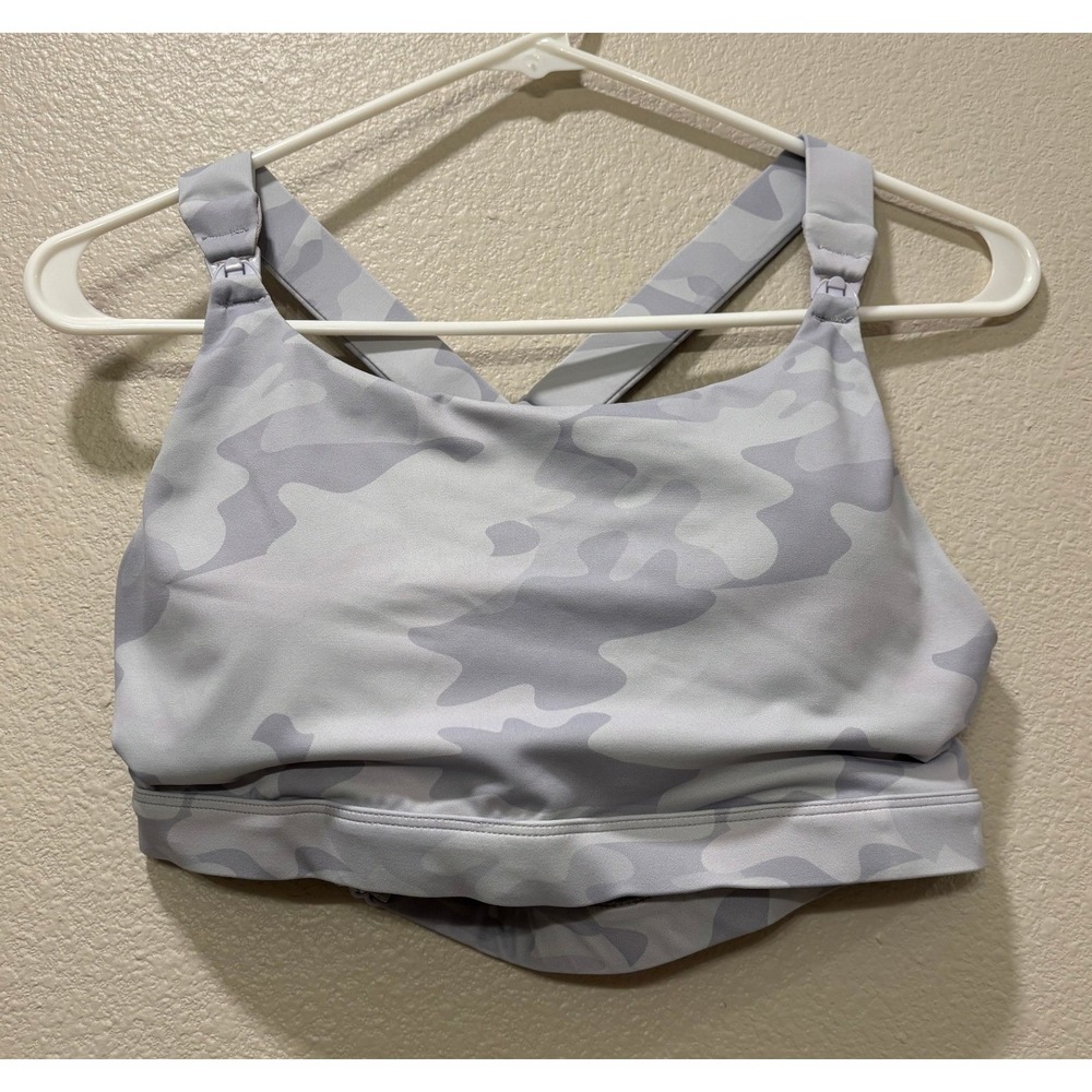Sweat & Milk Sports Bra Womens Medium Blue Nursing Maternity Padded Adjustable